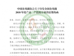 中國食用菌協(xié)會關(guān)于印發(fā)全國食用菌2018年度產(chǎn)量、產(chǎn)值統(tǒng)計調(diào)查結(jié)果的函 ()